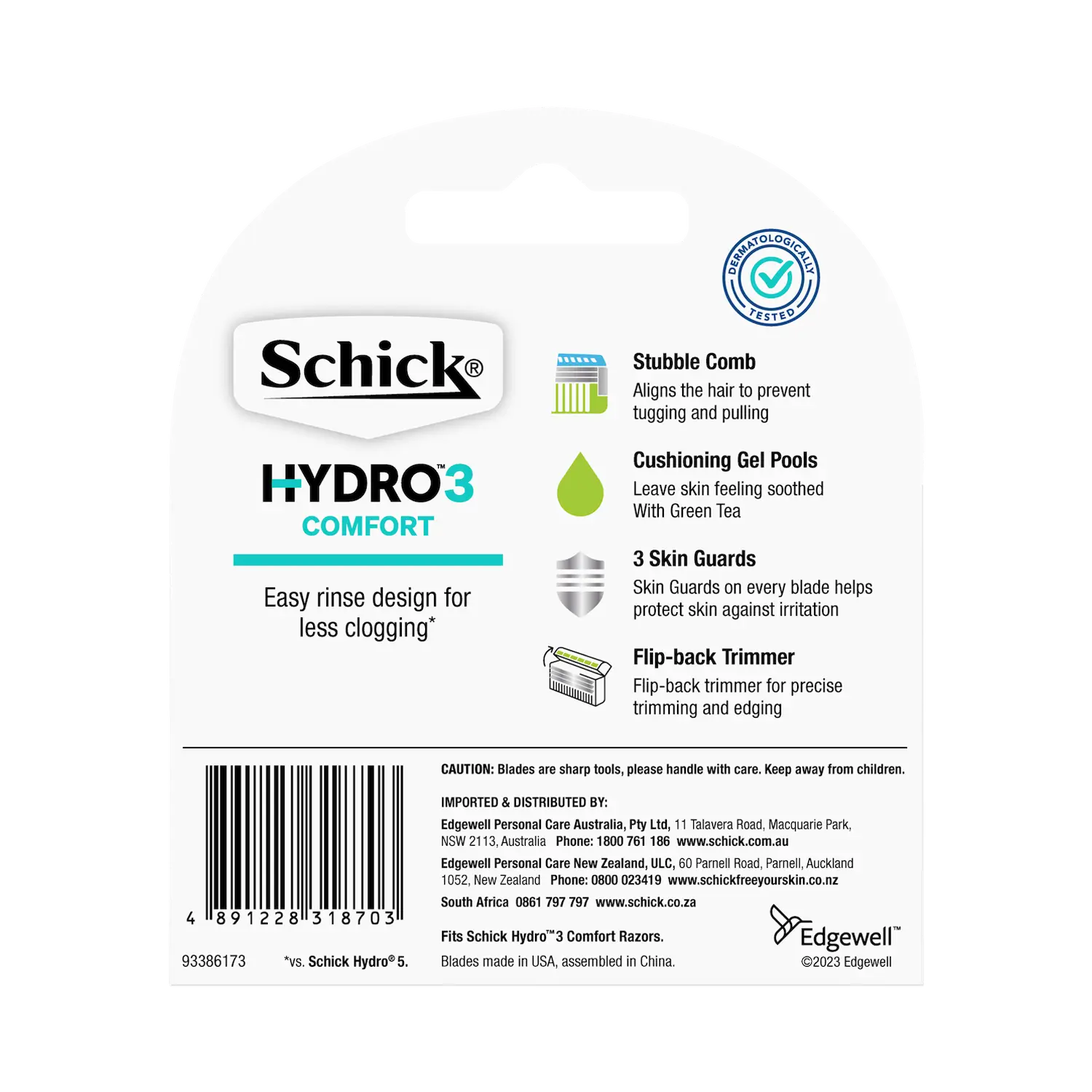 Hydro 3 Comfort Men's Razor Blade Refills 4pk