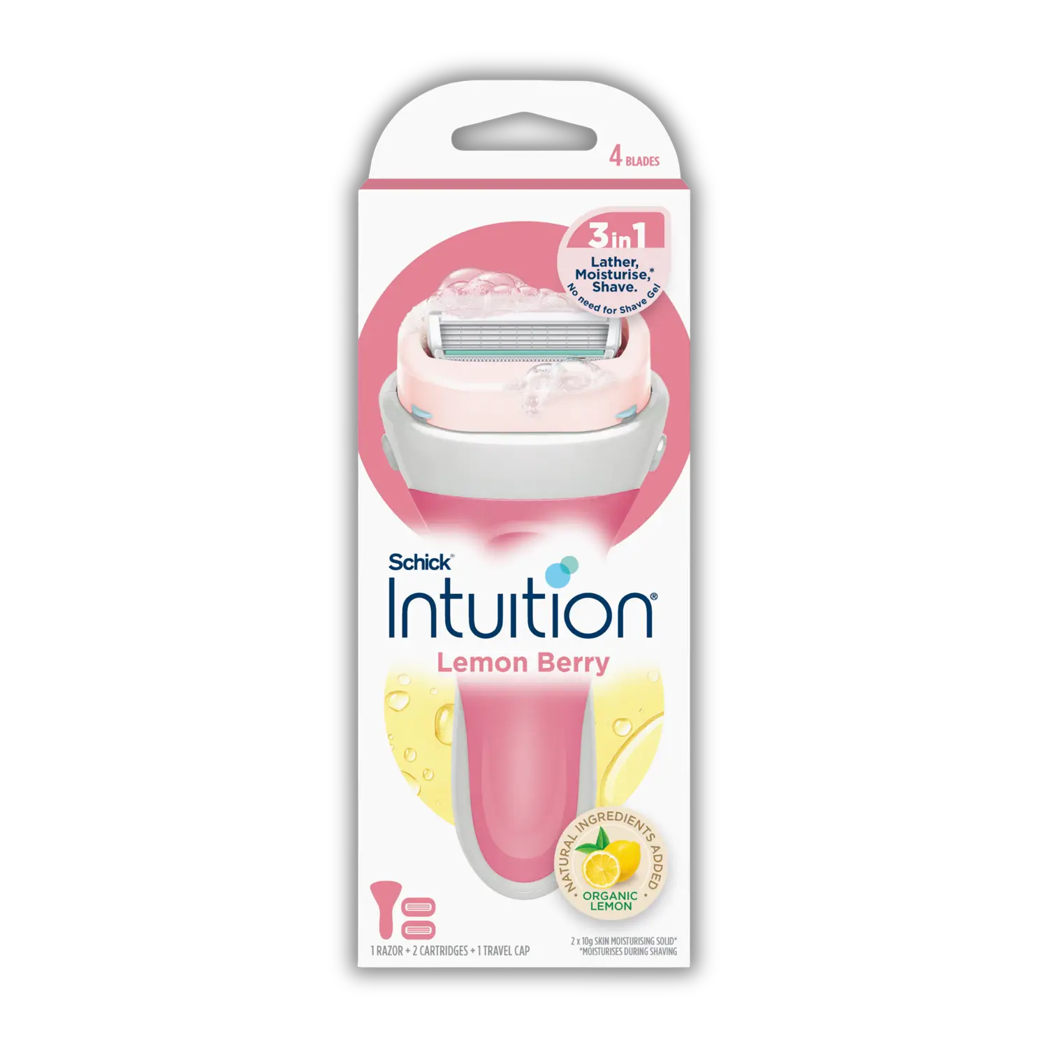 Intuition Lemon Berry Razor Handle + 2 Cartridges