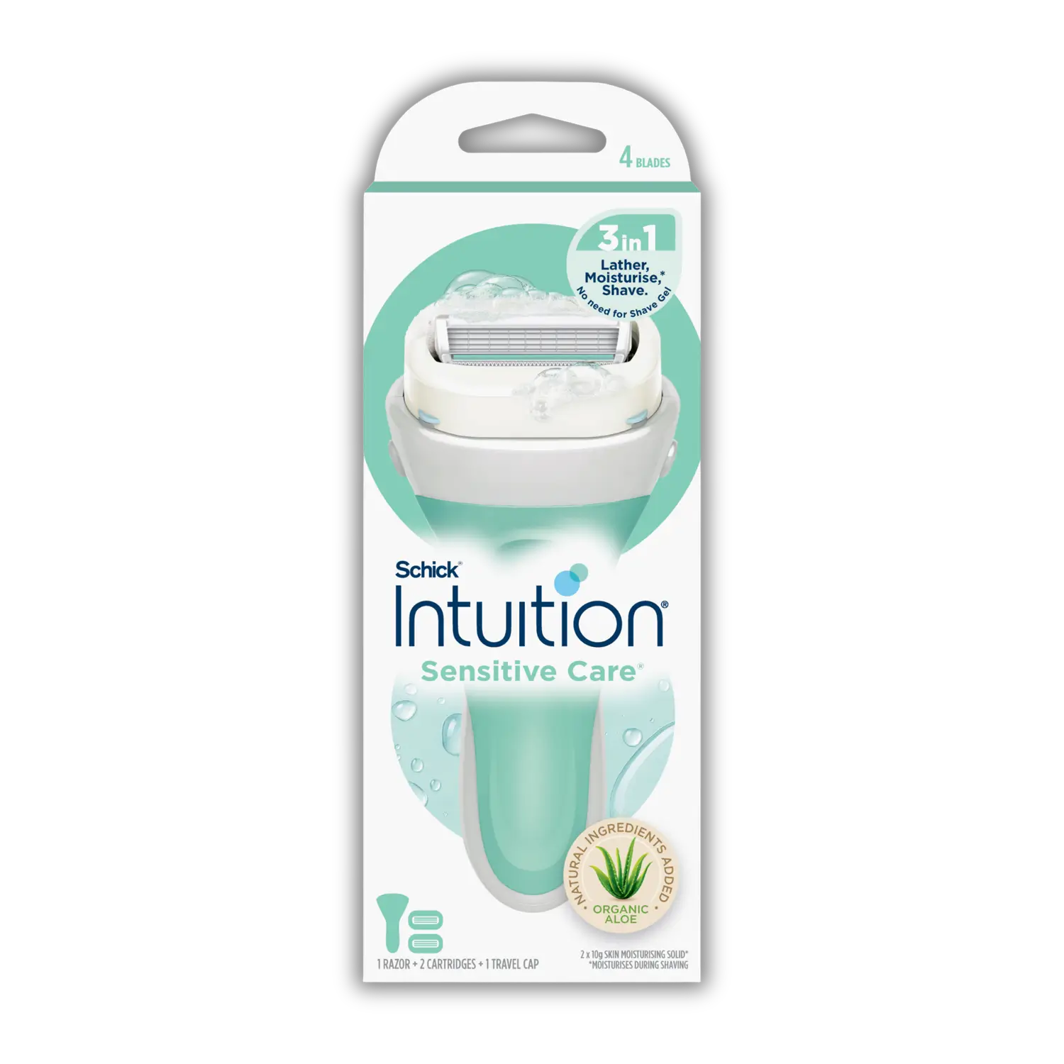 Intuition Sensitive Care Razor Handle + 2 Cartridges