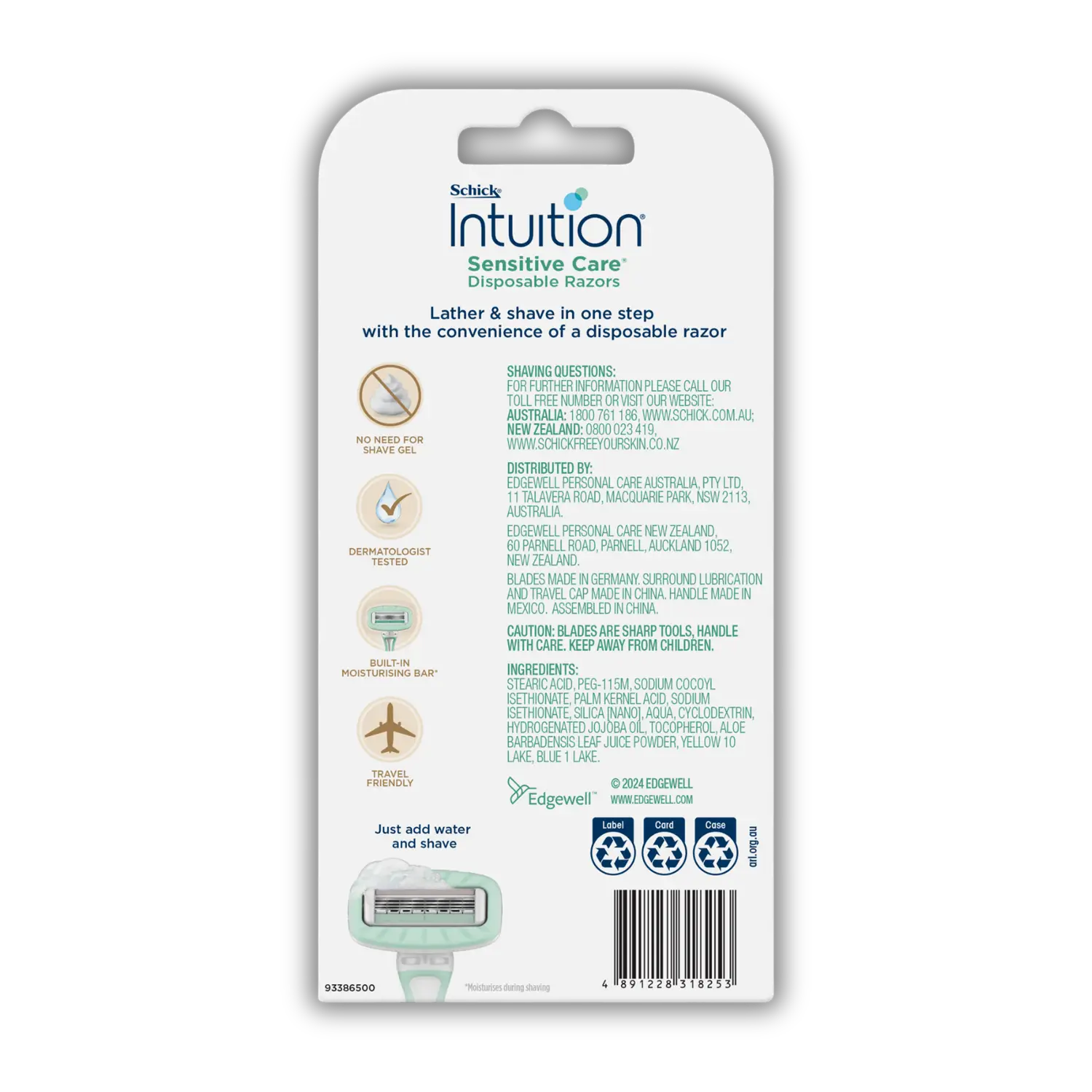 Intuition Sensitive Care Disposable Razors 2pk