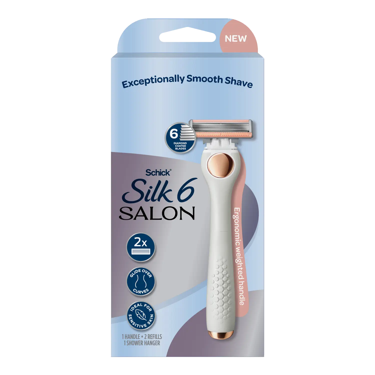 Silk Salon 6 Razor Handle + 2 Cartridges