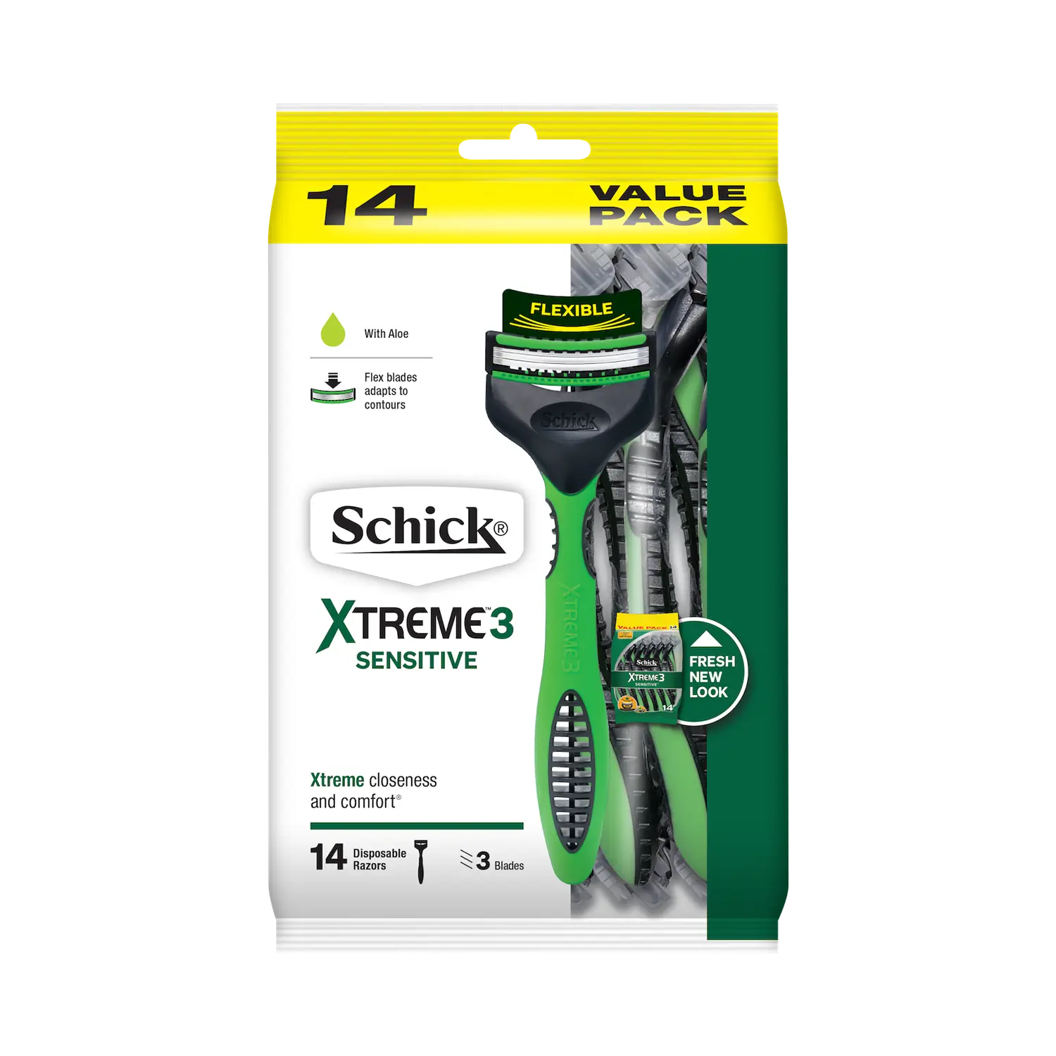 Xtreme 3 Sensitive Men's Disposable Razor 14pk