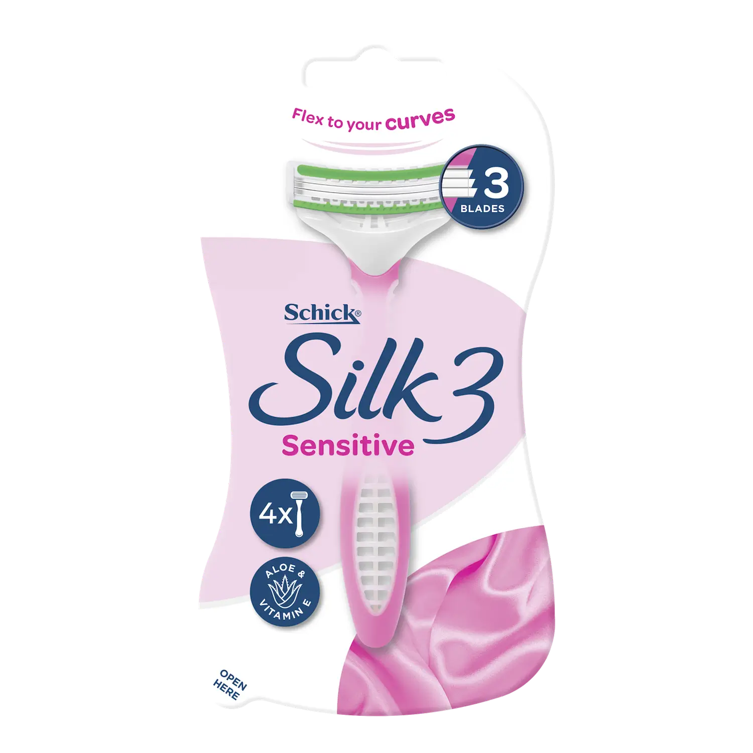 Silk 3 Sensitive Disposable Razors 4pk