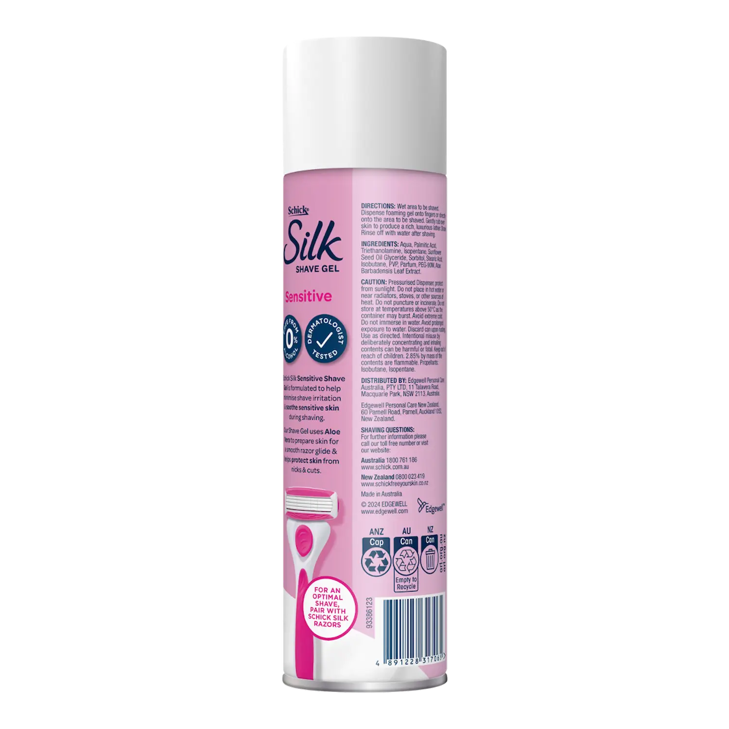 Silk Sensitive Foaming Shave Gel 198g