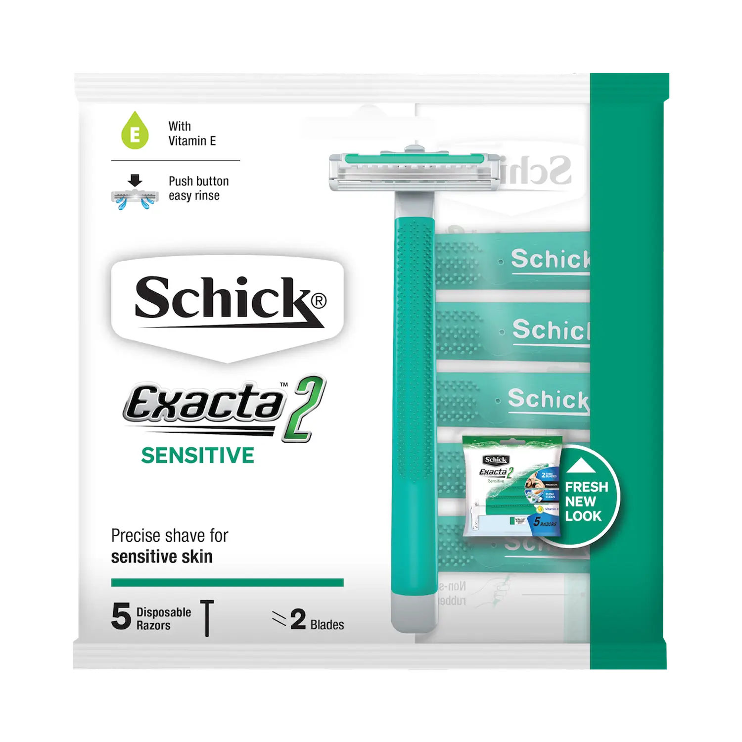 Exacta 2 Sensitive Men's Disposable Razor 5pk
