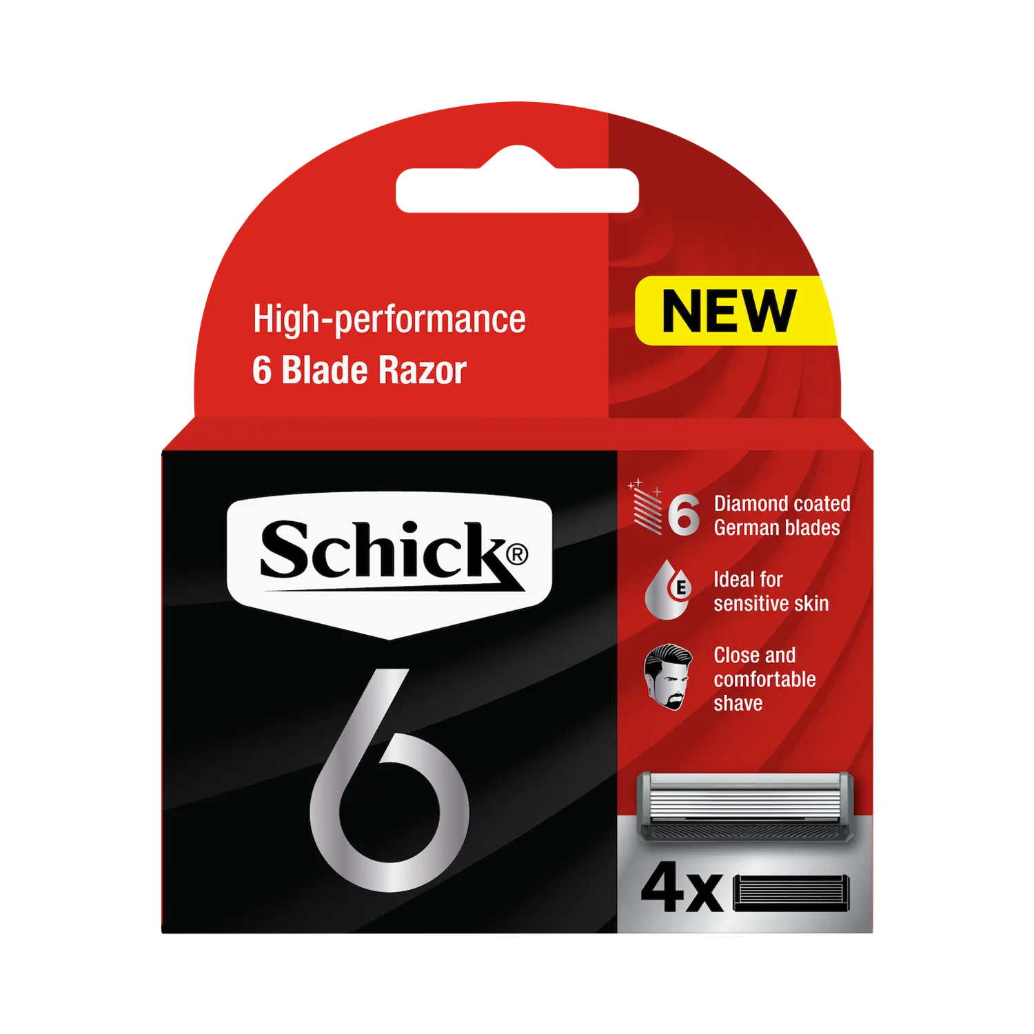 Schick 6 Men's Razor Blade Refills 4pk