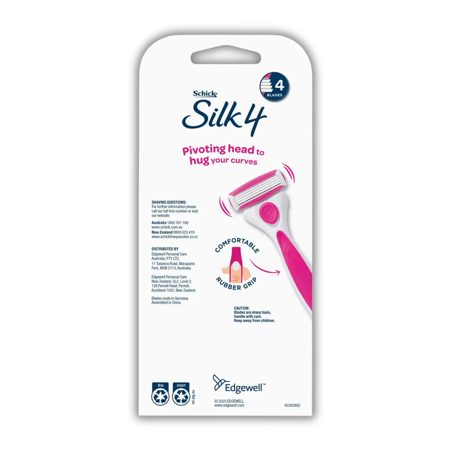 Silk 4 Razor Handle + 2 Cartridges