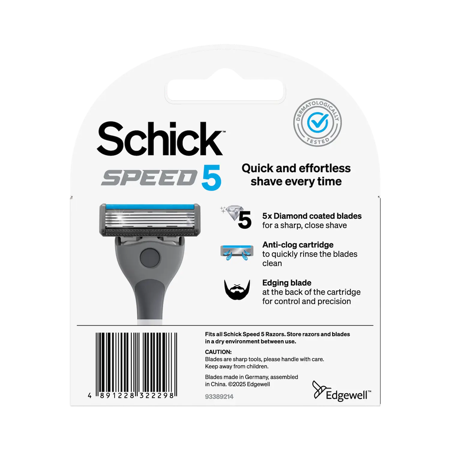 Speed 5 Men's Razor Blade Refills 4pk