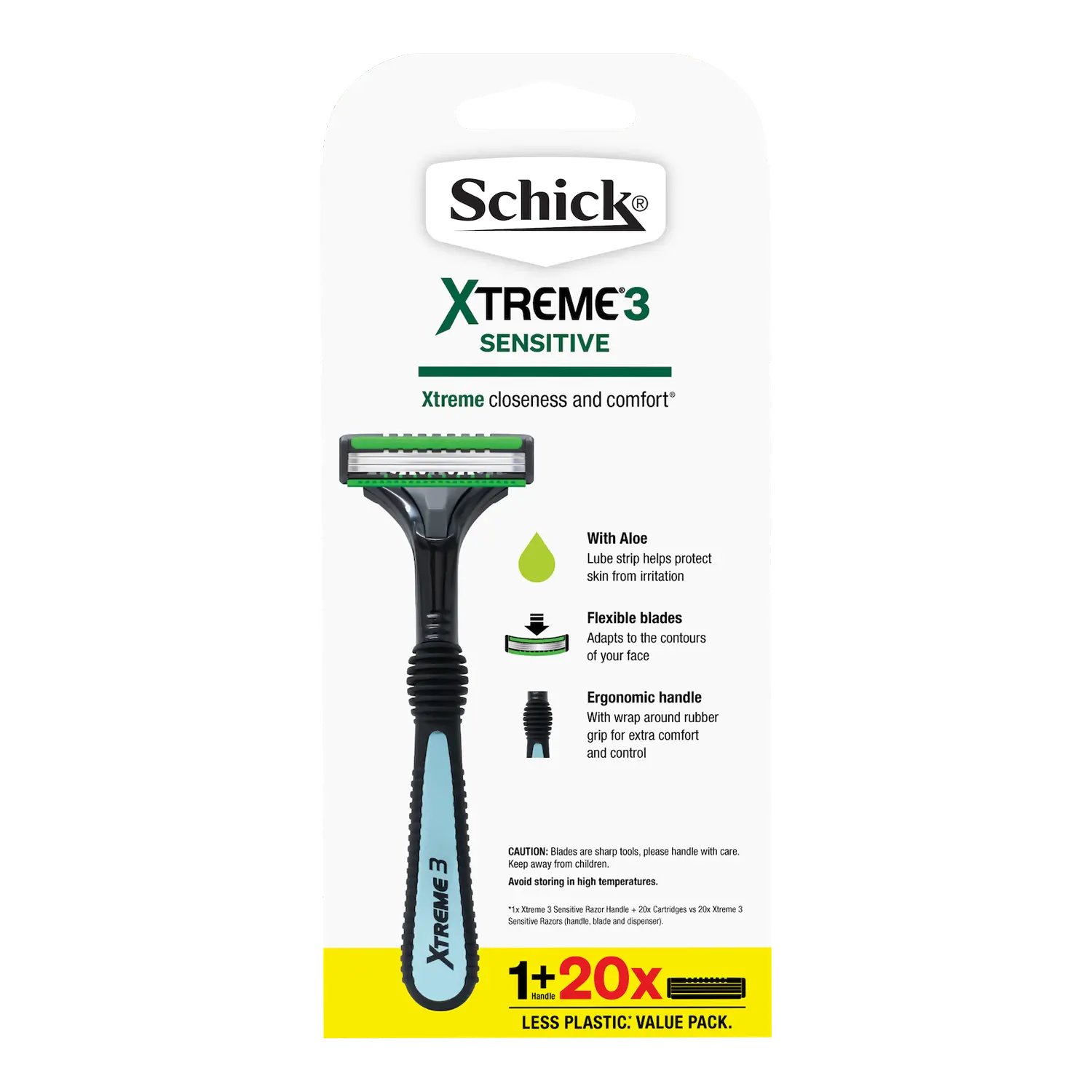 Xtreme 3 Sensitive Hybrid Men's Razor Handle + 20 Cartridges