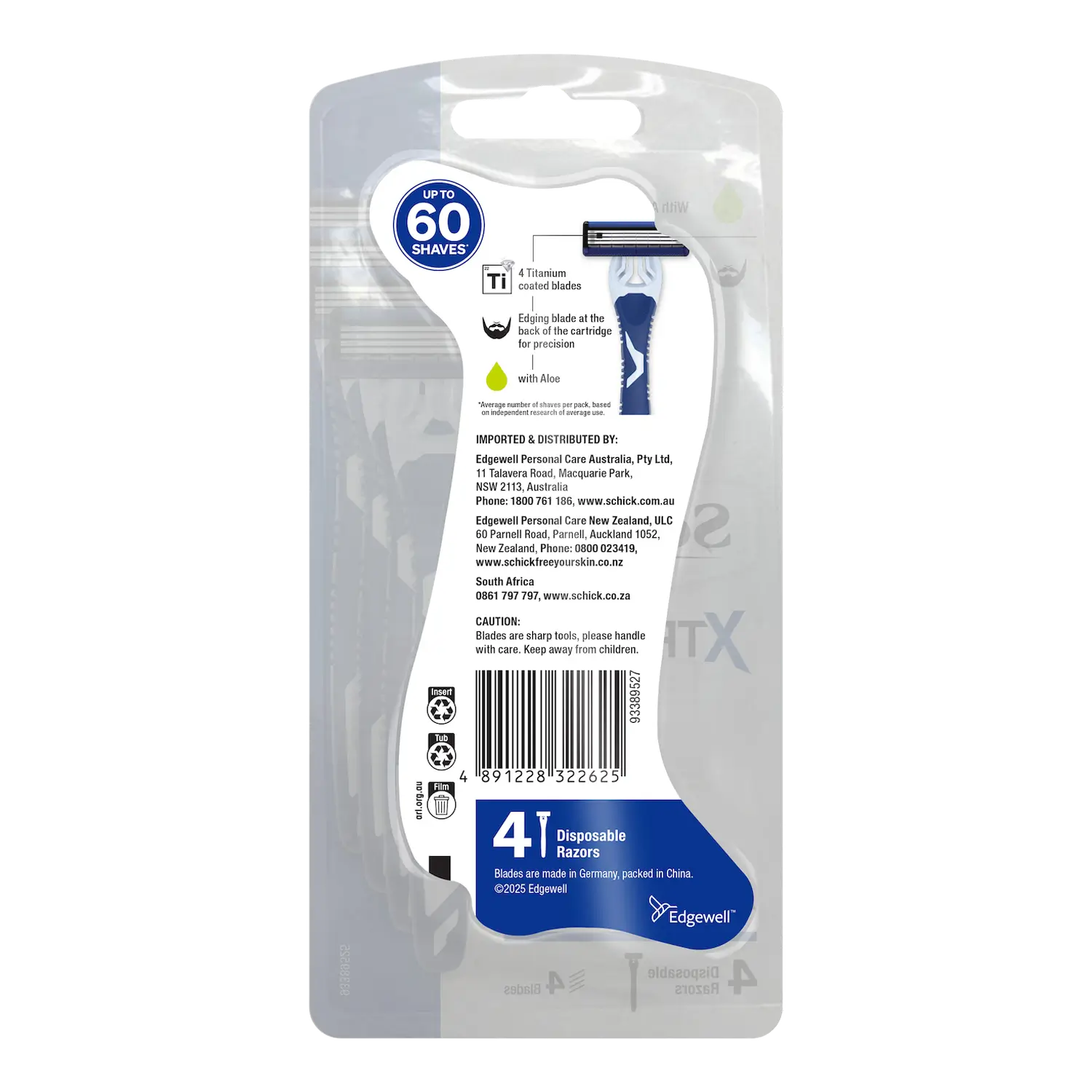 Xtreme 4 Men's Disposable Razor 4pk