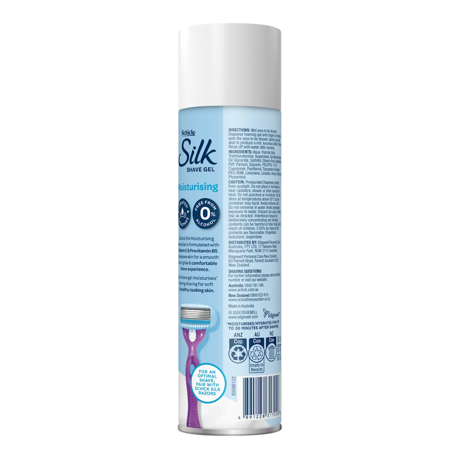 Silk Moisturising Foaming Shave Gel 198g