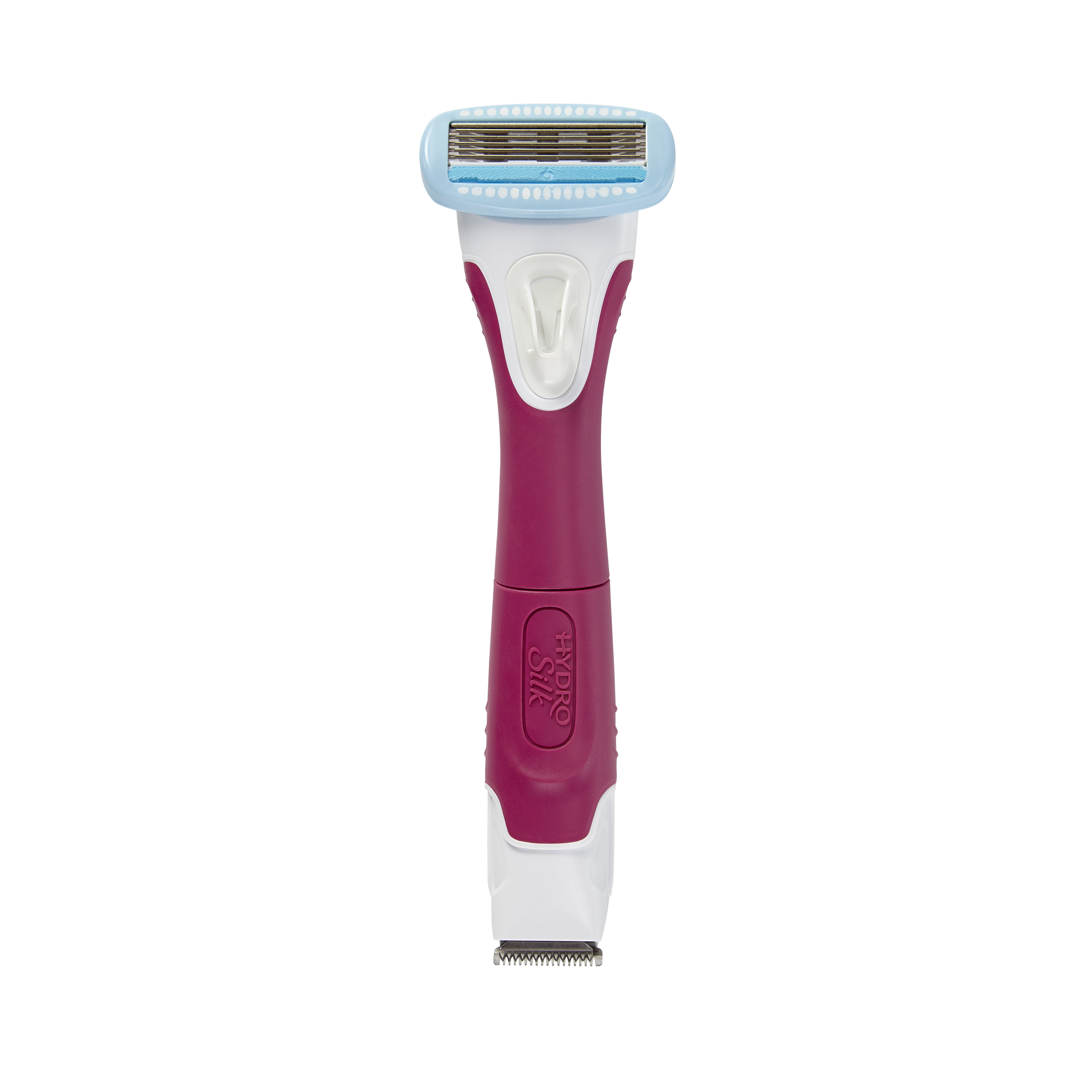 Hydrating razor and waterproof bikini trimmer in one convenient product.